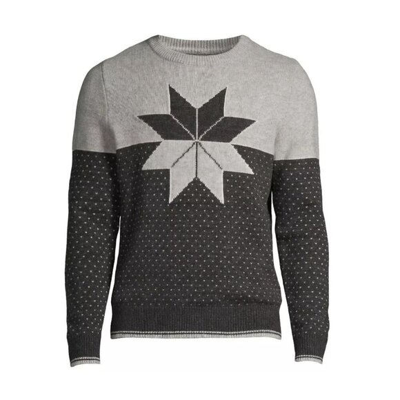 Lands' End Hunter Star BirdEye Knit Wool Blend Crewneck Sweater Size XL - Picture 7 of 11